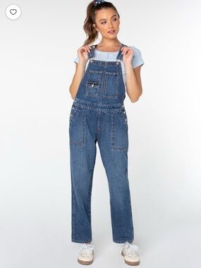Celebrity Pink Medium Blue Denim Relaxed Boyfriend Overalls